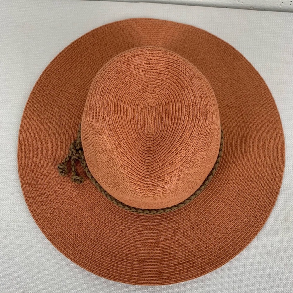 Hat Attack Copper / Peach Floppy Straw Hat - image 2